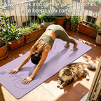 Tapete de yoga extra grande de 0.394 in de grosor, ancho y largo, antideslizante, resistente a desgarros, para entrenamientos en interiores, hogar, pilates y gimnasio, adecuado para hombres y mujeres