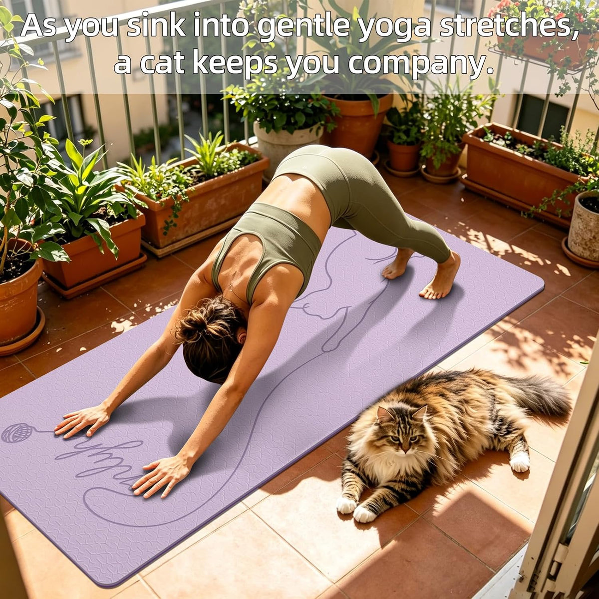 Tapete de yoga extra grande de 0.394 in de grosor, ancho y largo, antideslizante, resistente a desgarros, para entrenamientos en interiores, hogar, pilates y gimnasio, adecuado para hombres y mujeres