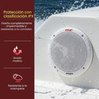 Pyle Altavoces marinos duales de 6.5 pulgadas, sistema de sonido estéreo de 2 vías, impermeable y resistente a la intemperie, con 400 vatios de potencia, cono de polipropileno y envolvente de goma de