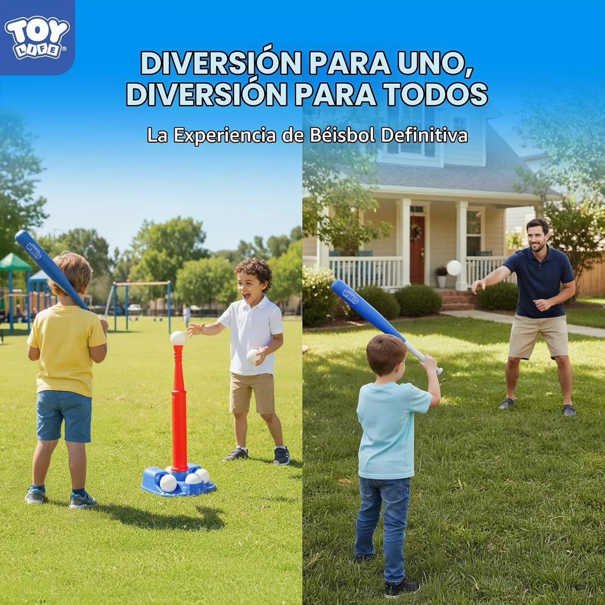 TOY Life T-Ball Set para niños de 3 a 5 años – Juego de béisbol para niños con murciélago, camiseta y 6 pelotas – Juguetes exteriores y regalo de cumpleaños para niños de 3, 4, 5, 6, 7, 8 años
