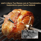 INKBIRD Termómetro de carne inalámbrico, termómetro inteligente para carne Bluetooth, IP67 impermeable con caja recargable para parrilla al aire libre, ahumador, barbacoa, asador, aplicación iOS y