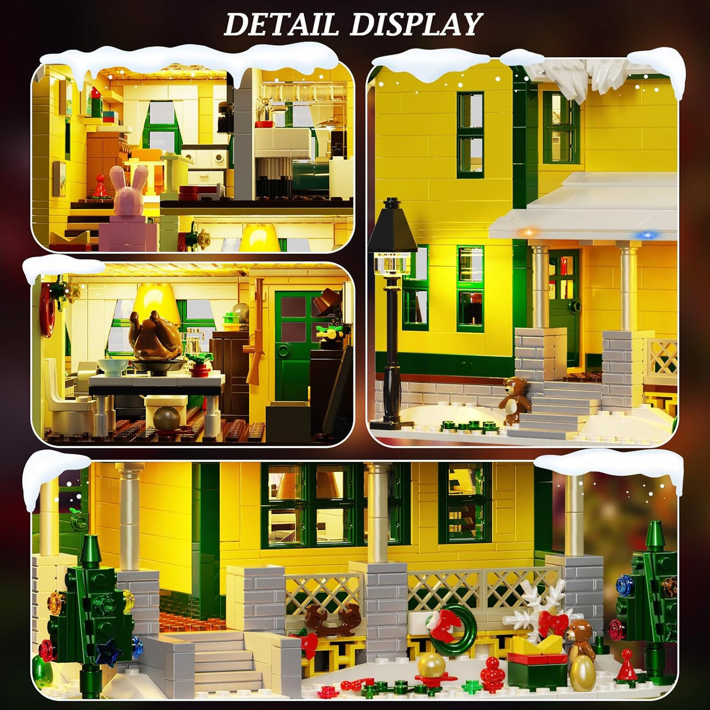 Juego de construcción de casa de Navidad con luz juguete
