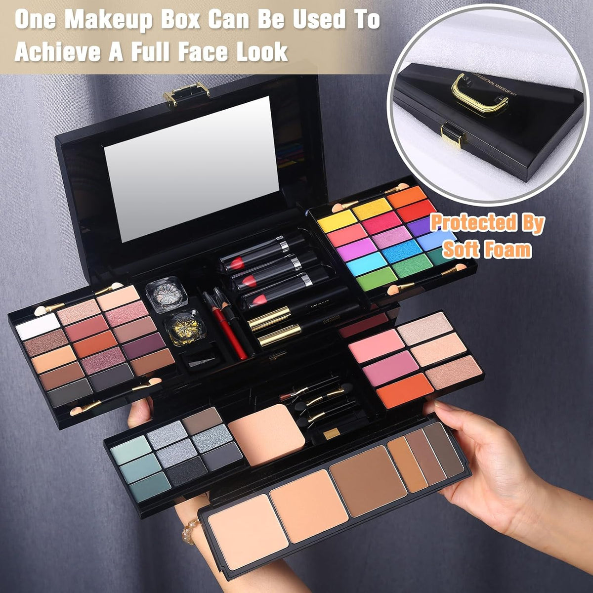 Kit de maquillaje profesional para mujeres y niñas, kit completo co...