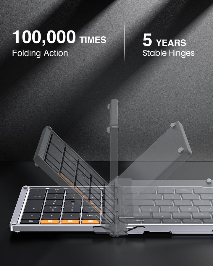 ProtoArc XK01 - Teclado Bluetooth plegable, teclado portátil de tam...