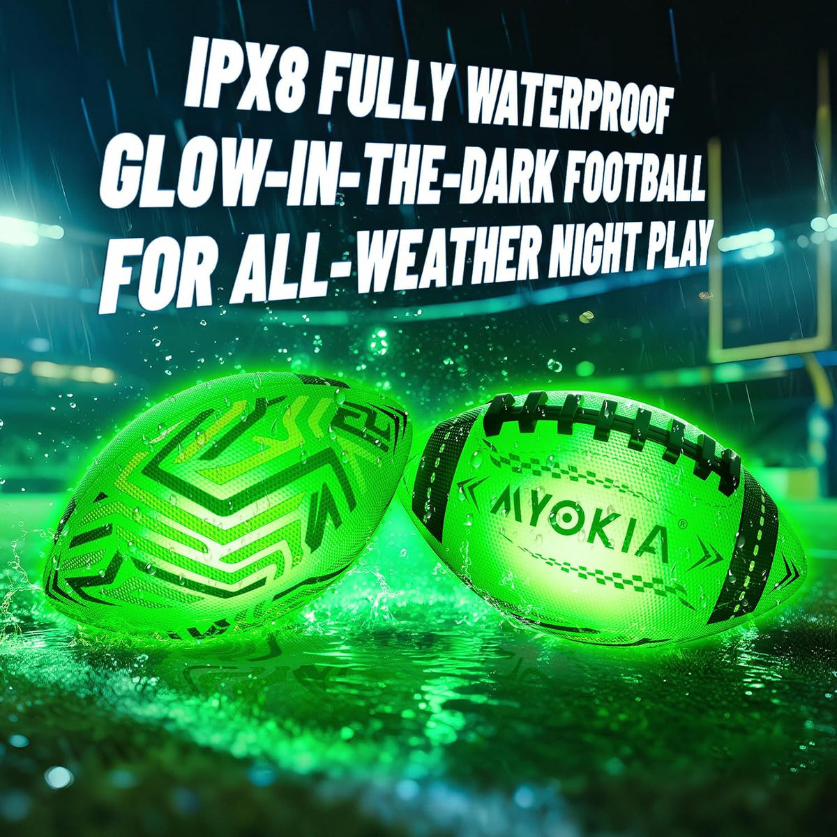 Fútbol con luz RGB, bola tricolor que brilla en la oscuridad, tamaño 6