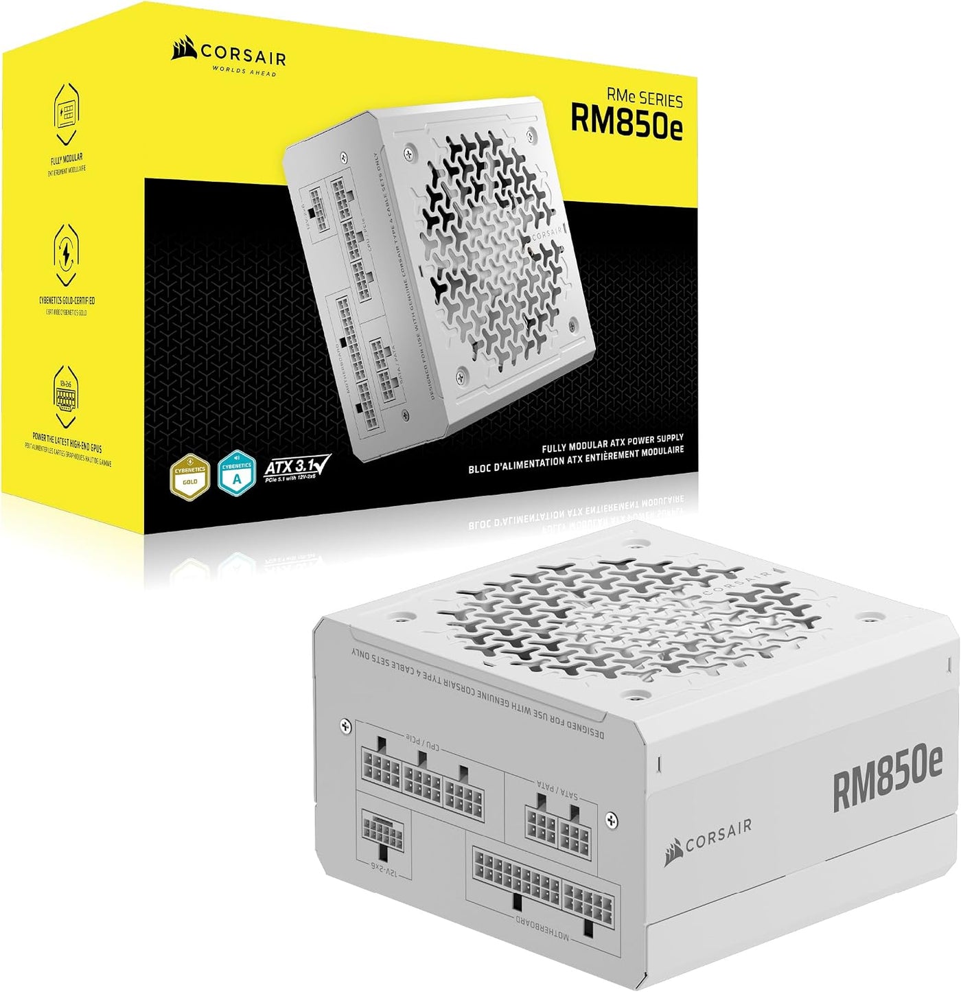 CORSAIR RM850e ATX 3.1 PCIe 5.1 Ready Fuente de alimentación comple...