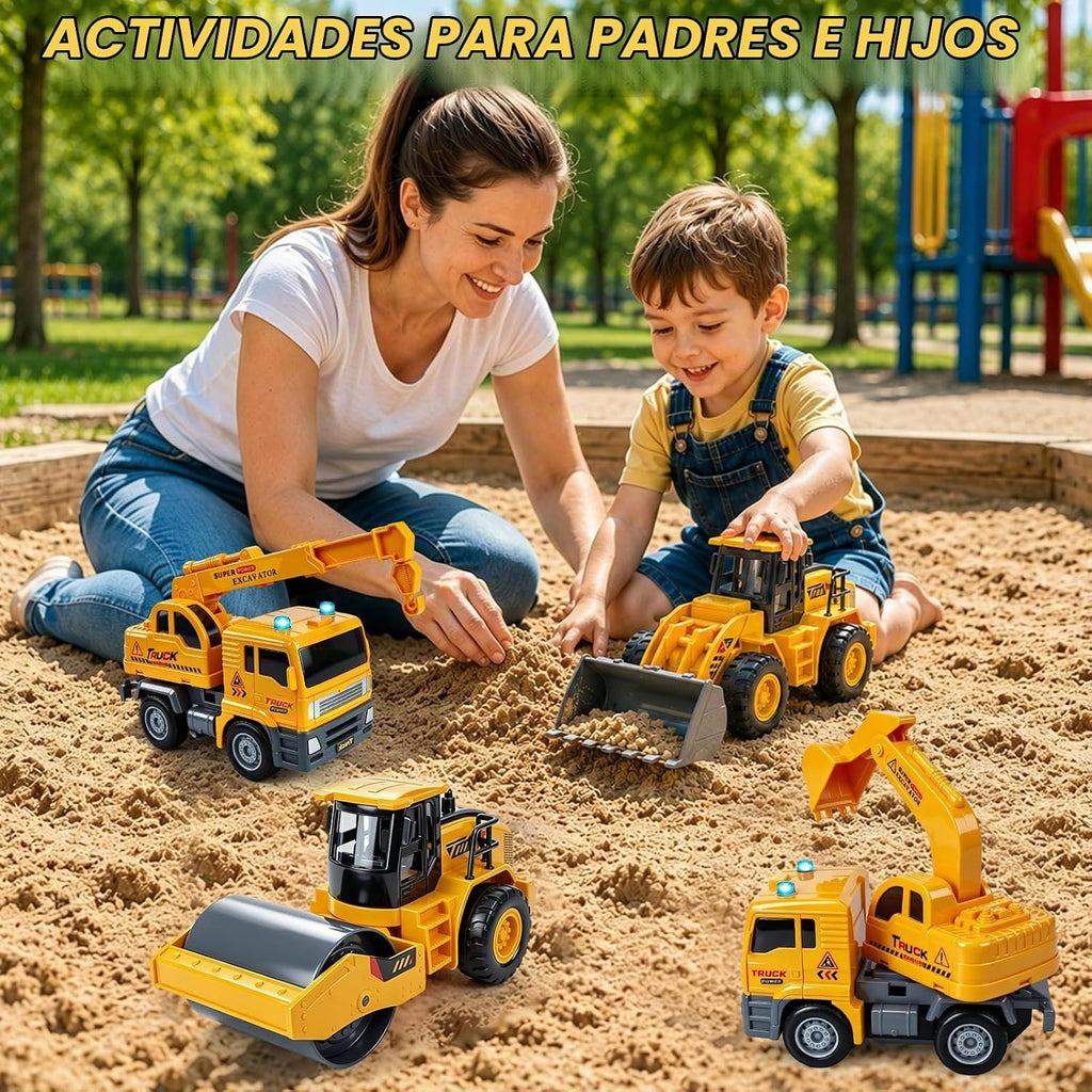 4 Piezas Vehículos de Construcción para Niños Niñas Toddlers 3-5
