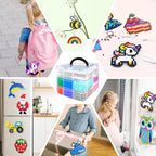 Kit de cuentas de fusibles para niños, 11000 cuentas fusibles, 20 colores de 0.197 in, kits de manualidades con caja de almacenamiento, tableros de clavijas y accesorios, juego de artes y manualidades para niñas y niños, regalos creativos de cumpleaños y