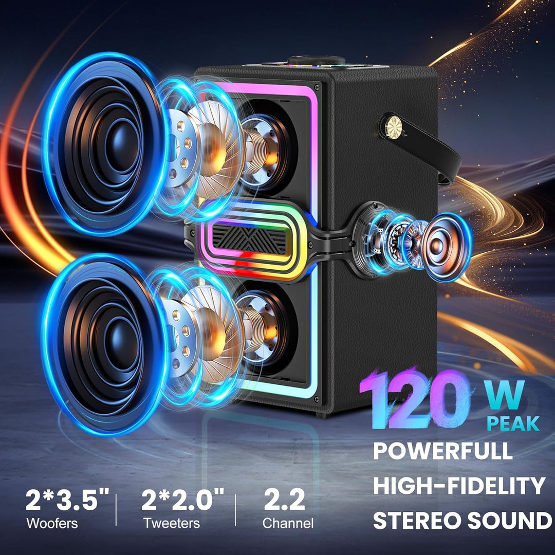 TAMPROAD Altavoz Bluetooth, altavoces inalámbricos de 120 W de pote...