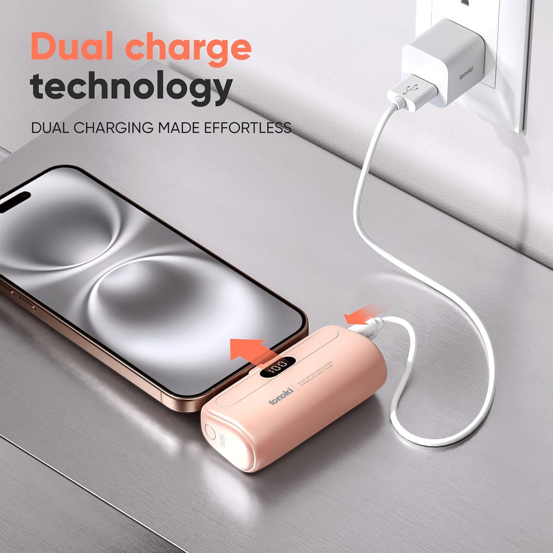 TONOKI Cargador portátil USB-C de 5000 mAh, para iPhone 15\/16\/17,...