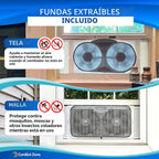 Comfort Zone Ventilador de ventana doble WiFi inteligente de 9 pulg...