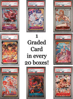 Caja de inicio de colección de tarjetas de una pieza │ 6 paquetes de refuerzo sellados (japonés) │ Juegos surtidos - Sin paquetes duplicados │ 22 lanzamientos y crecimiento │ 1 de cada 20 cajas contiene una tarjeta calificada │ por Slabs of Heat