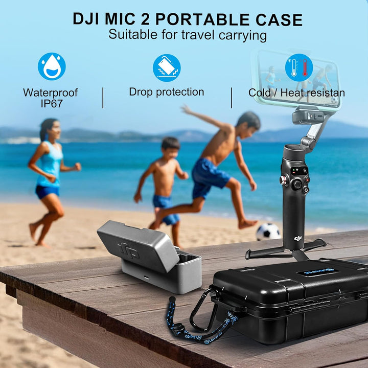Lekufee Estuche rígido impermeable de viaje para DJI Mic 3, Mic 2,...