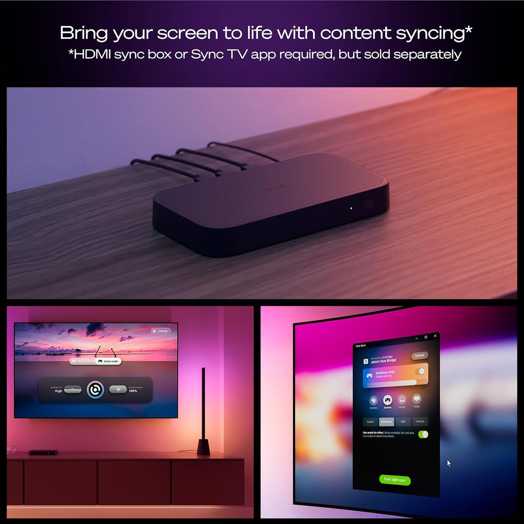 Lámpara Philips Hue Play - Lámpara de mesa, LED RGBWWIC, 23.6 pulgadas, paquete de