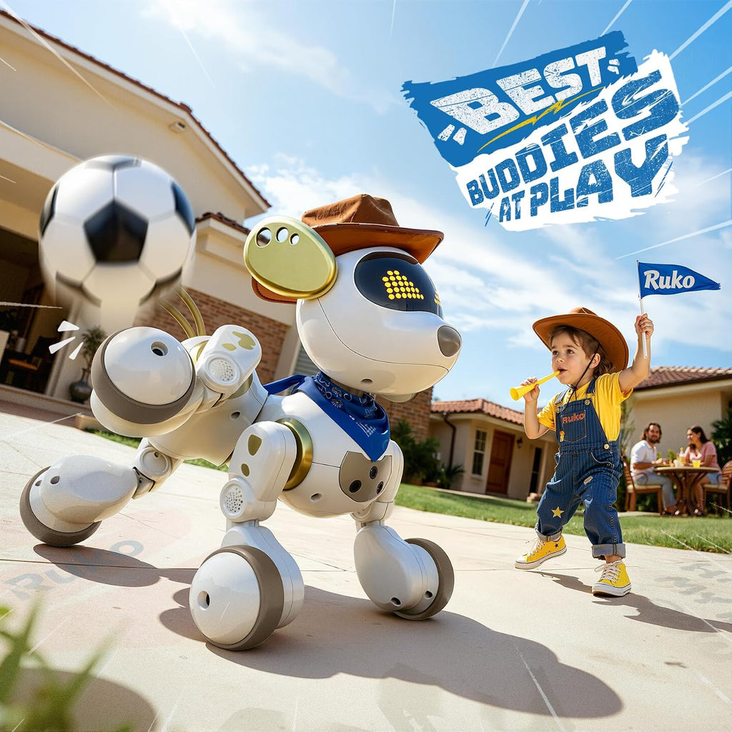 Ruko 18011 White Smart Robot Dog y 1088 Blue Smart Robot Juguetes para Niños