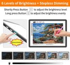 TOHETO Almohadilla de luz recargable A4 para pintura de diamantes, caja de luz de rastreo ultra brillante para dibujar, caja de luz inalámbrica para rastreo y dibujo, tablero de luz de arte de