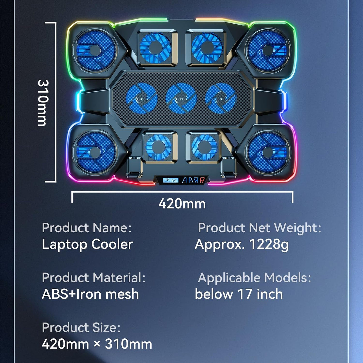 Almohadilla de refrigeración para laptop para videojuegos, 11 venti...