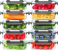 Skroam Paquete de 10 recipientes de vidrio para preparación de comidas, recipientes herméticos de vidrio de 22 onzas con tapas, recipientes de almacenamiento de cocina para almuerzo