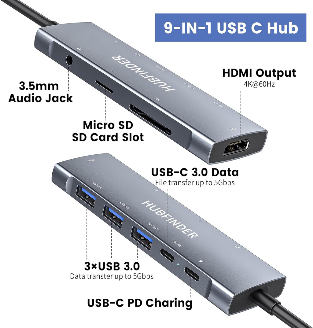 HUBFINDER, hub USB 3.0 de 3 puertos