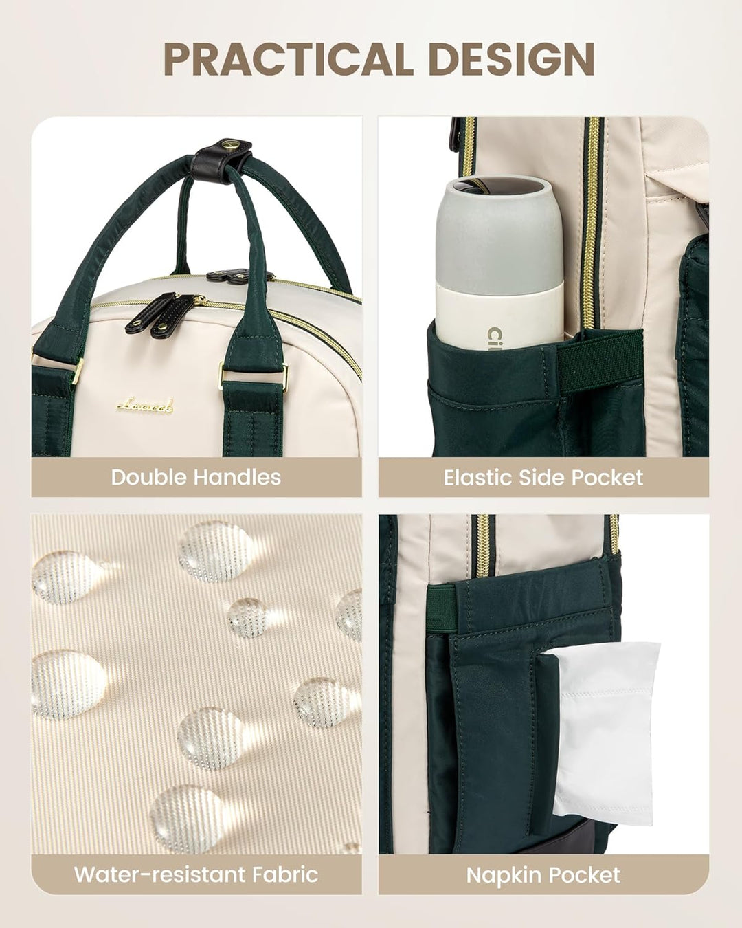 LOVEVOOK - Mochila para portátil de viaje para mujer, bolsa antirro...