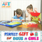 Juego de plantillas de dibujo para niños (55 piezas) – Artes y manualidades para niñas y niños – El mejor regalo para niños – Kit de creatividad ideal y actividad de viaje con más de 300 formas (azul)