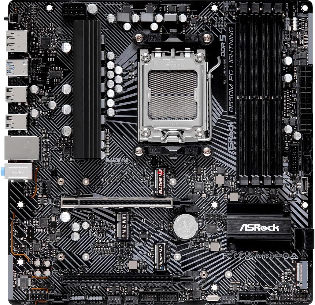 ASRock B650M PG Lightning AMD Zócalo AM5 Procesadores Ryzen9000\/80...