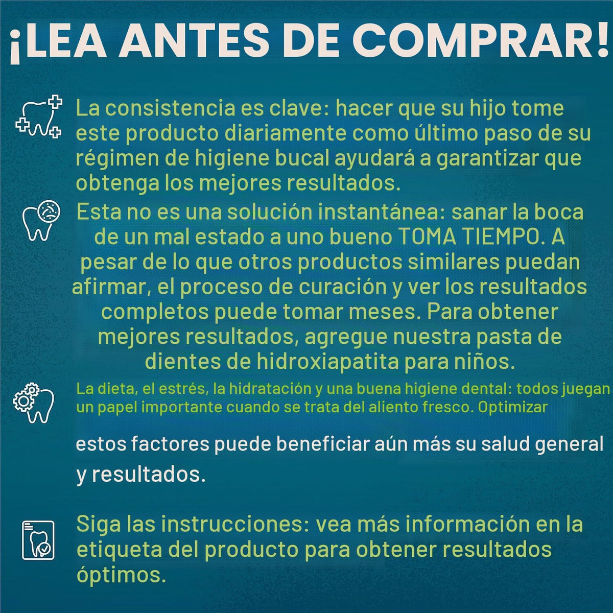 Probióticos orales para niños, probiótico para el cuidado bucal par...