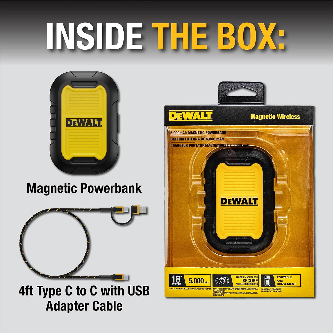DEWALT Banco de energía magnético de servicio pesado de 5,000mAh, c...