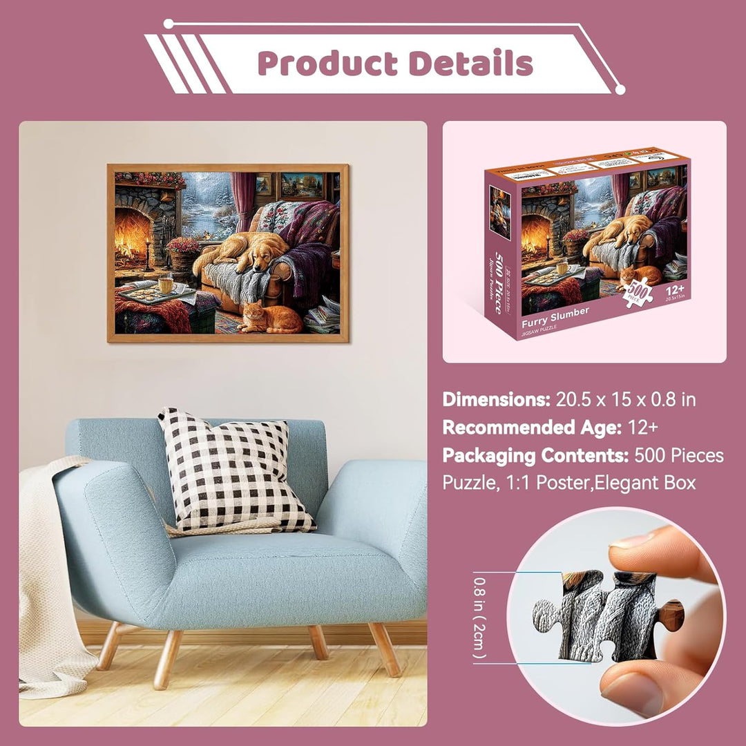 EIYRURU The Fireplace - Rompecabezas de 500 piezas para