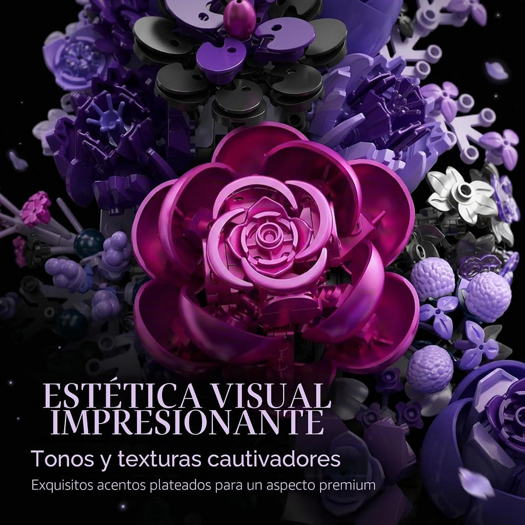 Purple Moon Flower Building Set, Botanicals Wall Art Decor