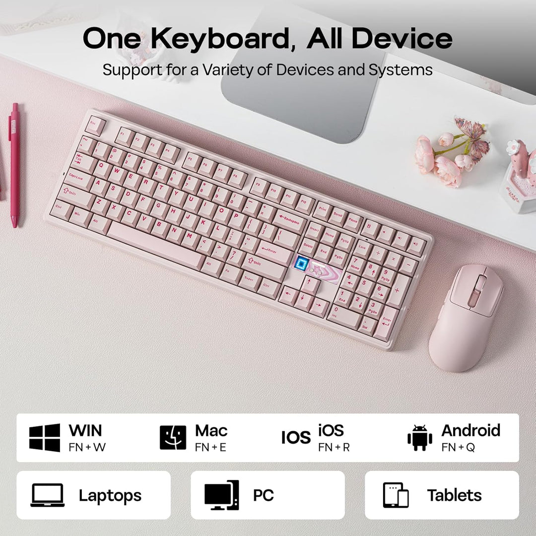 EPOMAKER X Aula F108 PRO V2 - Teclado inalámbrico para juegos con b...