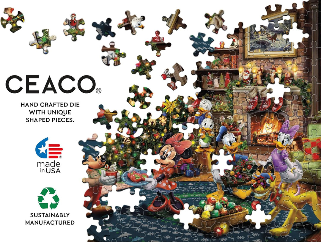 Ceaco - Thomas Kinkade - Mickey Minnie adornando el árbol