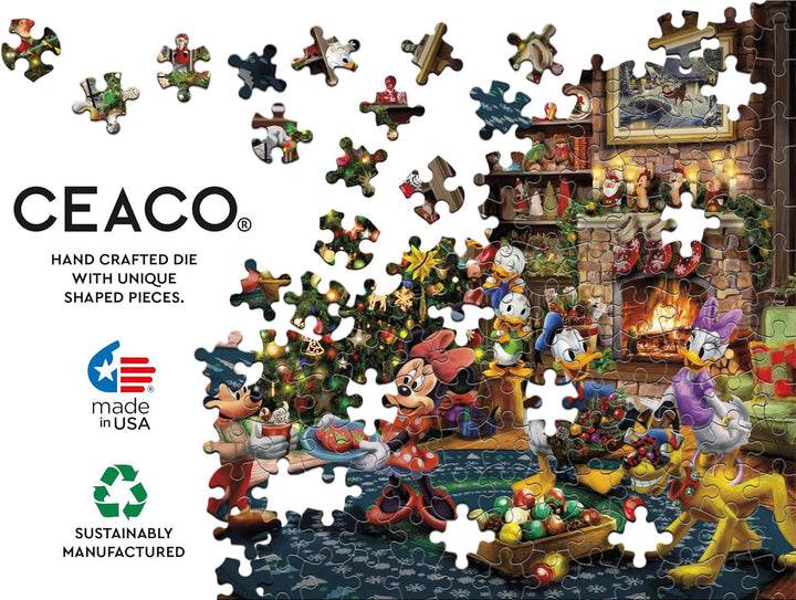 Ceaco - Thomas Kinkade - Mickey Minnie adornando el árbol
