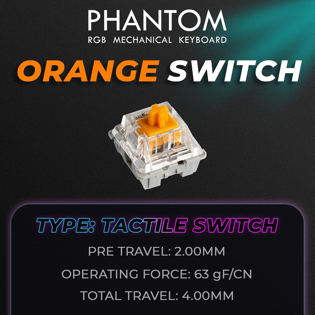 TECWARE Phantom+ Teclado mecánico RGB de 87 teclas para juegos | Te...