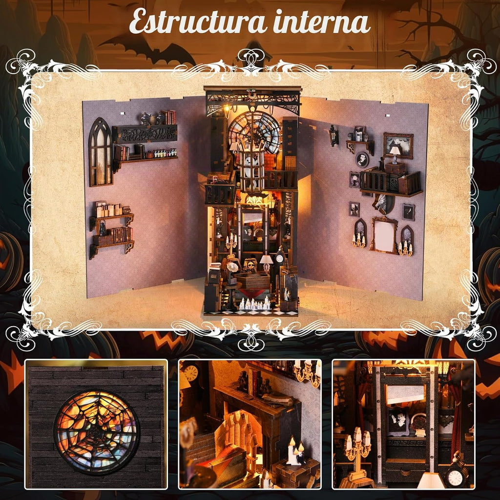 Kit de rincón de libros, kit de casa de muñecas en miniatura para
