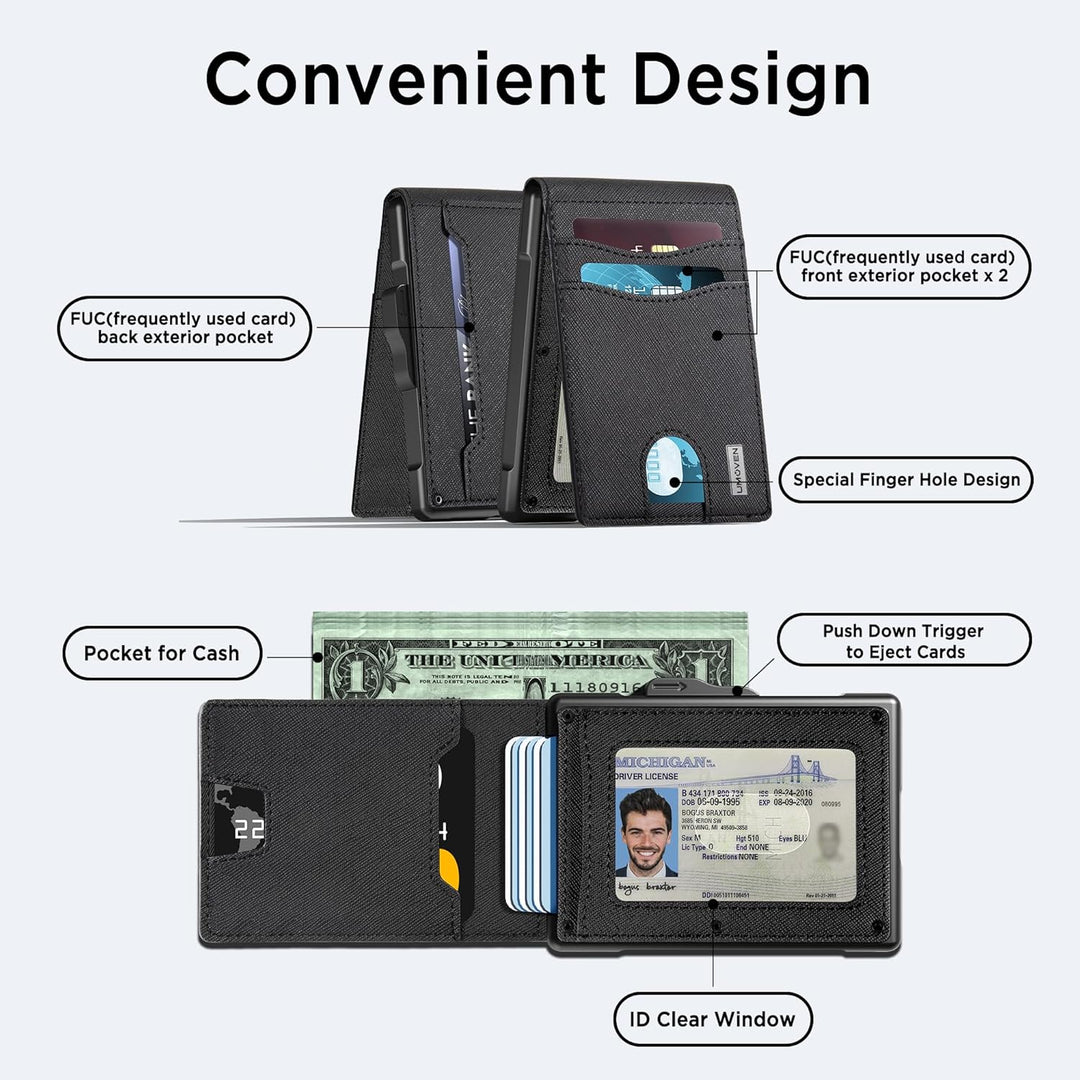 umoven Cartera para hombre \u2013 Funda desplegable, ranura para di...