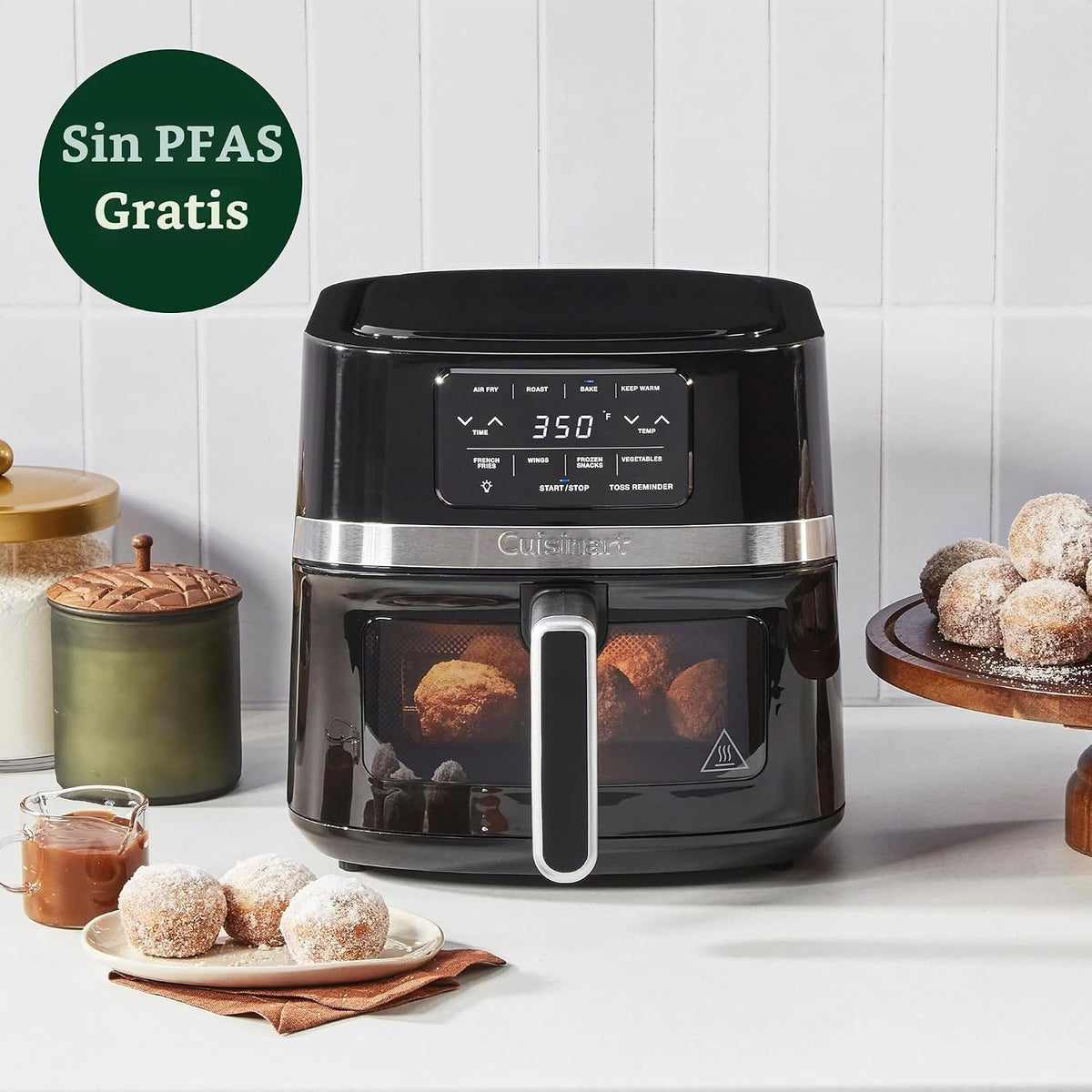 Cuisinart Freidora de aire, freidora de cesta de 4.5 cuartos con 4