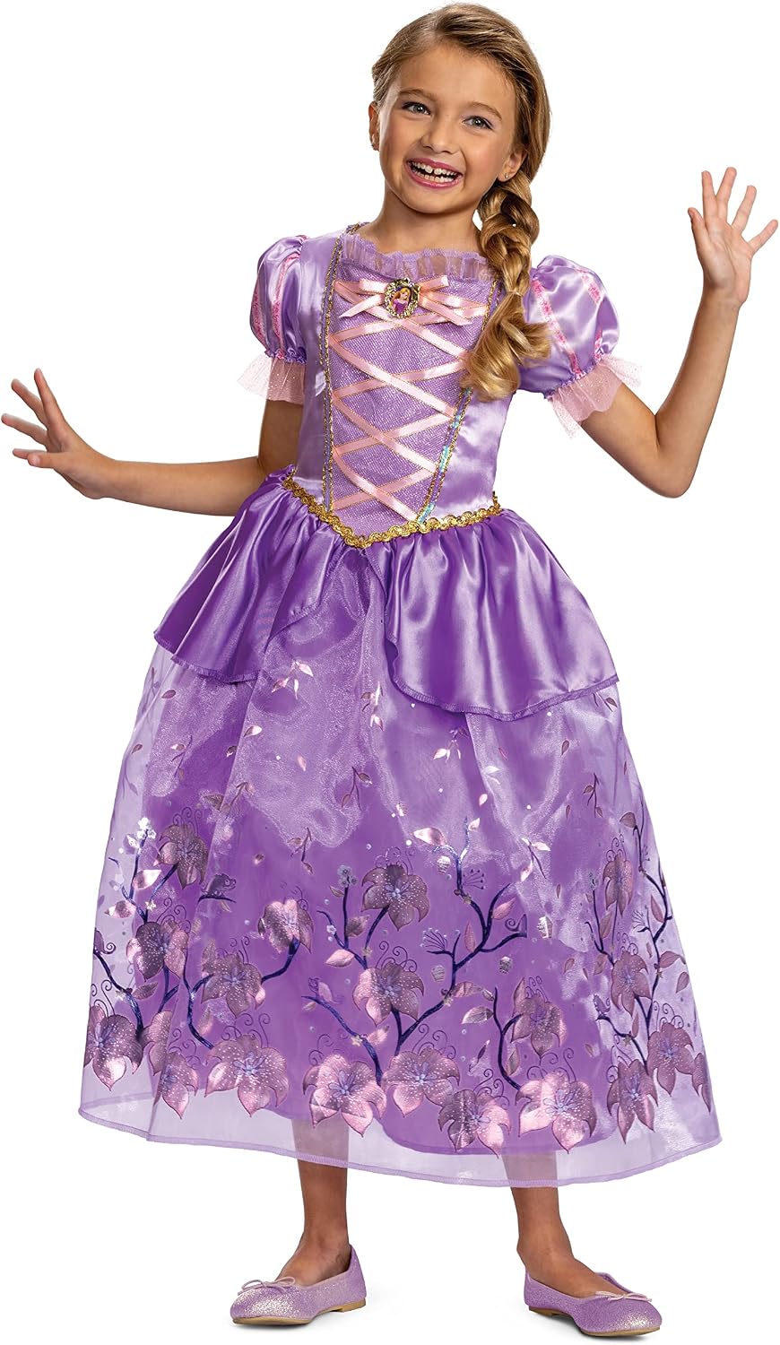 Disguise Disfraz de princesa Rapunzel para niñas, disfraz oficial de princesa de Disney, disfraz infantil