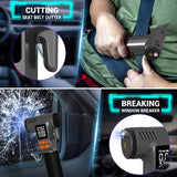 Inflador de Neumáticos para Coche con Rompeventanas y Cortador de C...