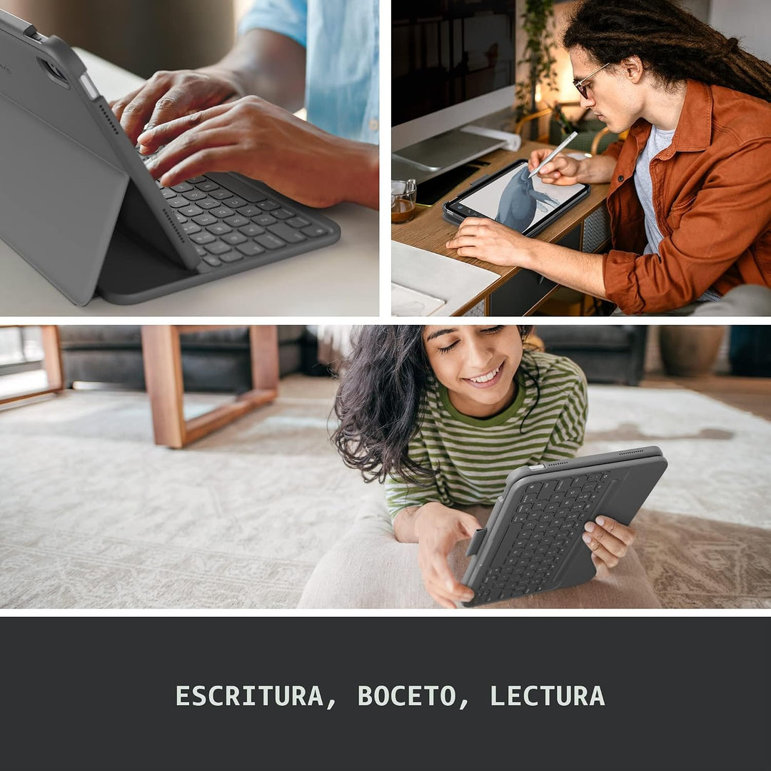 Logitech Funda delgada con teclado tipo folio para iPad (10ª genera...
