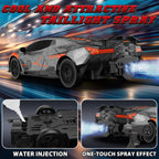 Coche de deriva a control remoto 1:16, 2.4 GHz, autos de control remoto de alta velocidad, 4WD, autos deportivos de carreras con luces LED, aerosol, neumáticos a la deriva, 2 baterías para niños, niñas, adultos, cumpleaños, Navidad