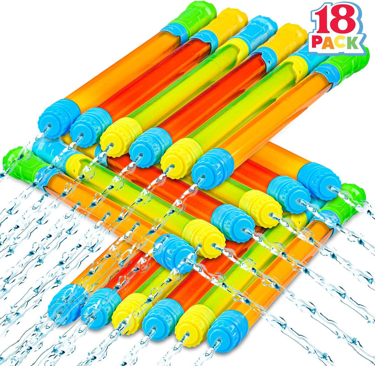 JOYIN Paquete de 18 pistolas de agua de 16.5 pulgadas, pistolas de agua a granel, piscina al aire libre de verano, patio trasero, juego de agua de playa, juegos de lucha y piscina