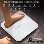 Wyze - Báscula de baño inteligente, Bluetooth, 400 libras, color blanco
