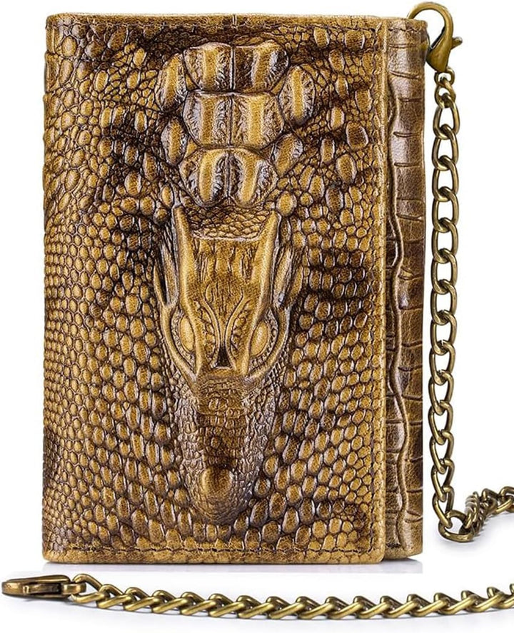Steel Lion - Cartera de piel de vaca auténtica para hombre, diseño...