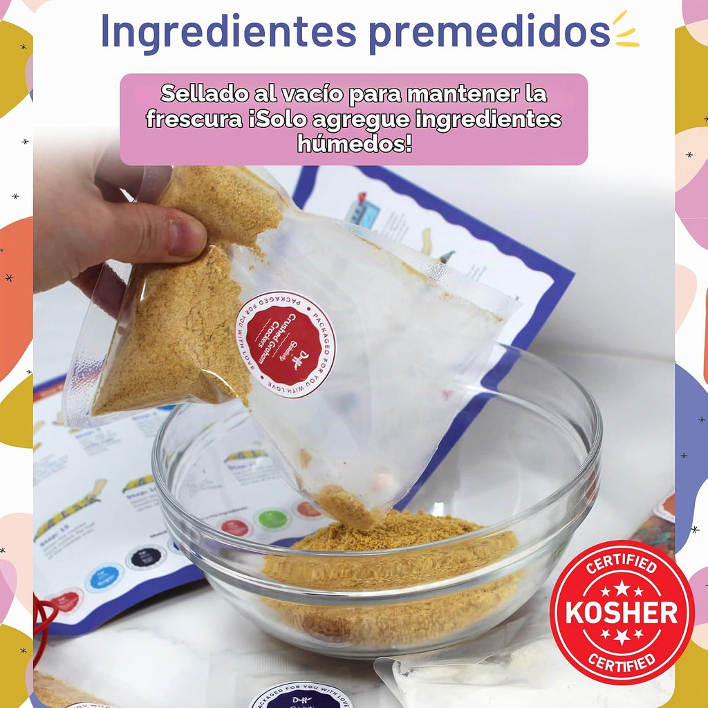 Duff Goldman - Juego de hornear de bricolaje para niños por Baketivity - Hornea deliciosas galletas sándwich de S'mores con ingredientes previamente medidos, la mejor actividad divertida familiar, gran regalo para niñas, niños, adolescentes y adultos