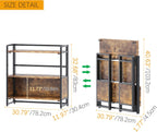 Estantería plegable de 3 niveles sin montaje, 32.68 pulgadas de alto