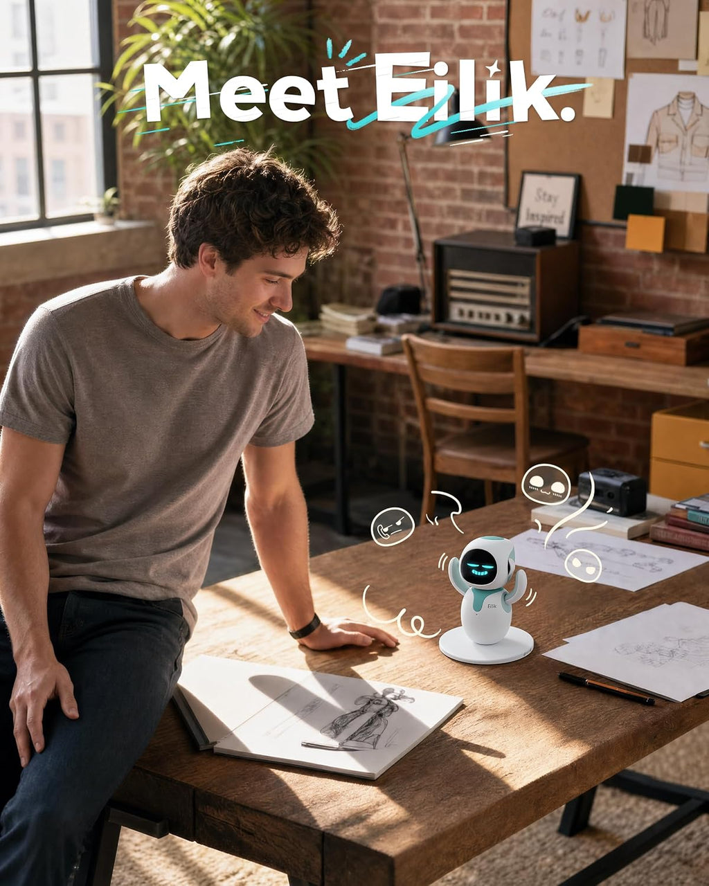 ENERGIZE LAB Eilik – Lindas mascotas robot para niños y adultos, tu compañero interactivo perfecto en casa o espacio de trabajo, regalos únicos para niñas y niños.