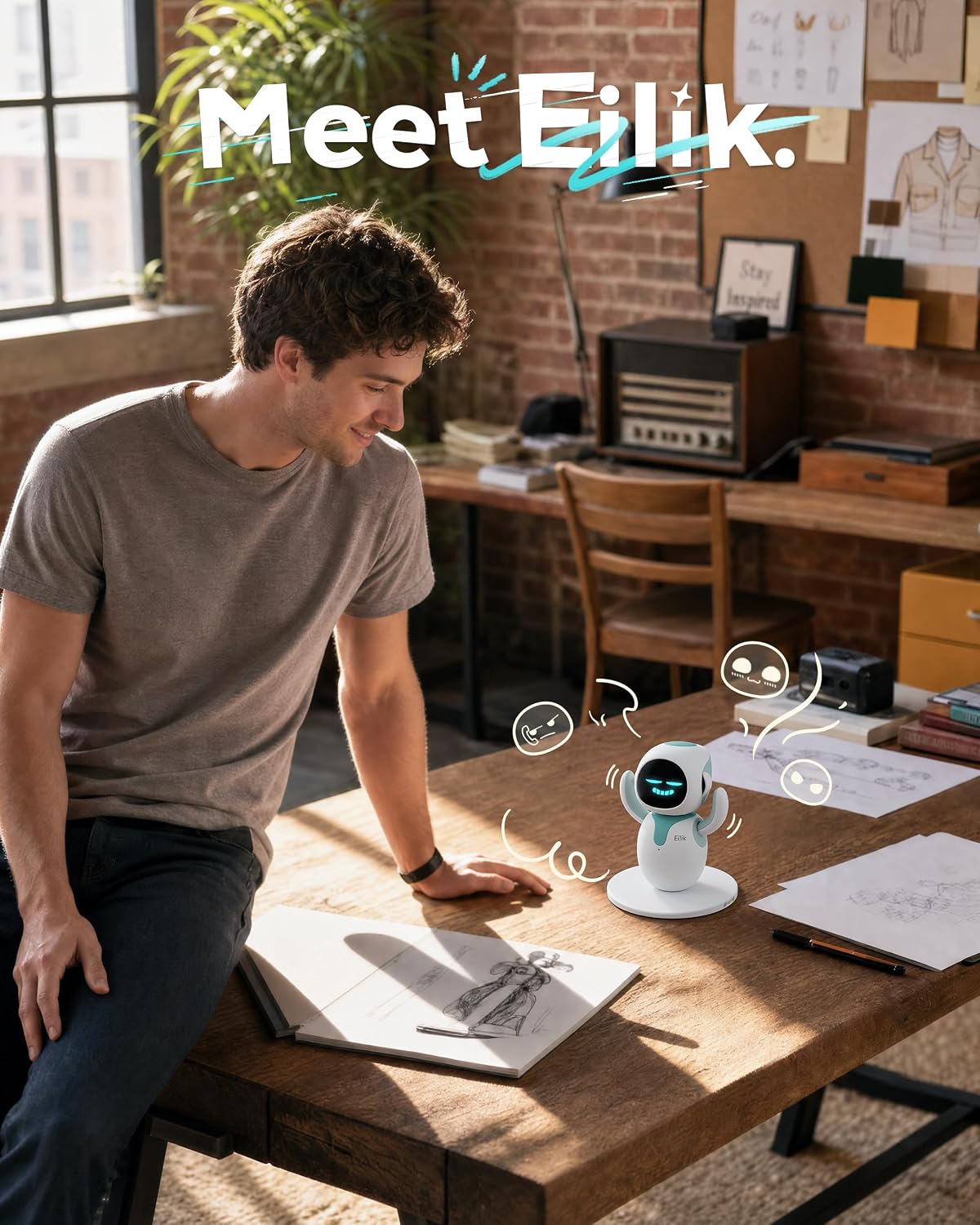 ENERGIZE LAB Eilik – Lindas mascotas robot para niños y adultos, tu compañero interactivo perfecto en casa o espacio de trabajo, regalos únicos para niñas y niños.