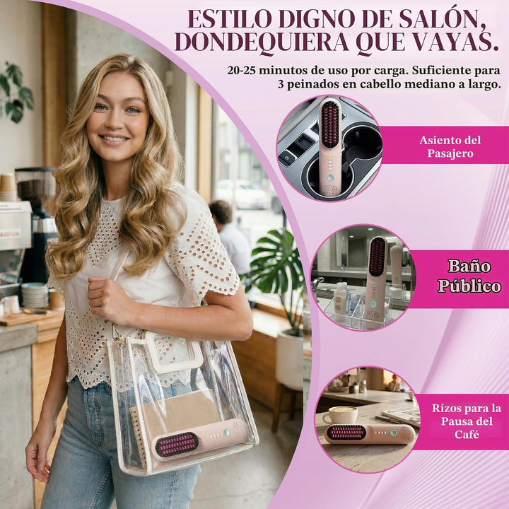 Go Brush Pro, GEVOODIX - Peine alisador inalámbrico \u2013 Cepillo...