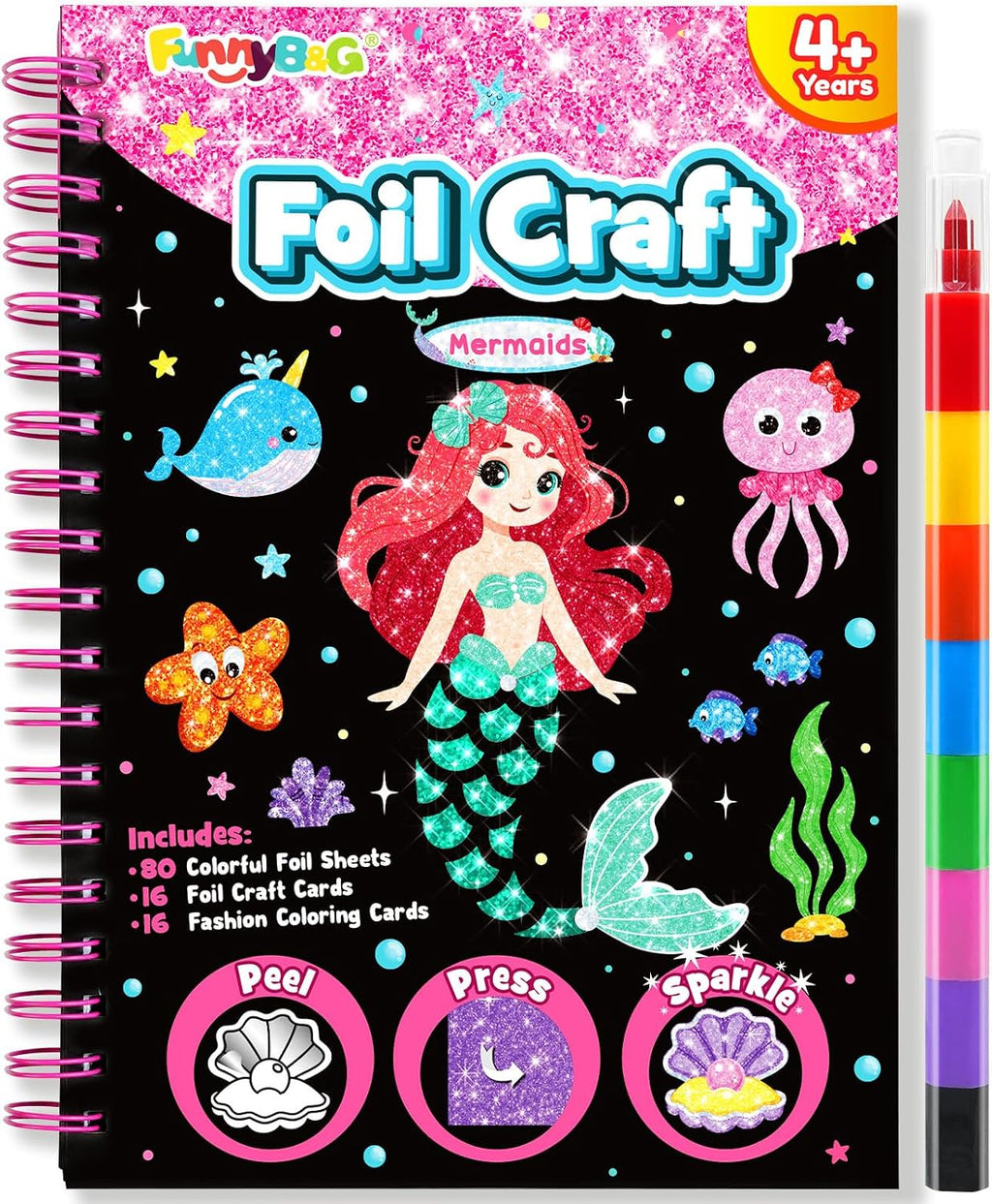 FUNNYB&G - Artesanía de papel de aluminio para niños, sirenas de Halloween